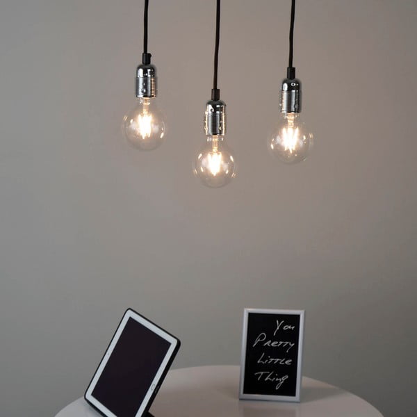 Lustră cu 3 cabluri Sotto Luce Uno, negru - argintiu-image-2