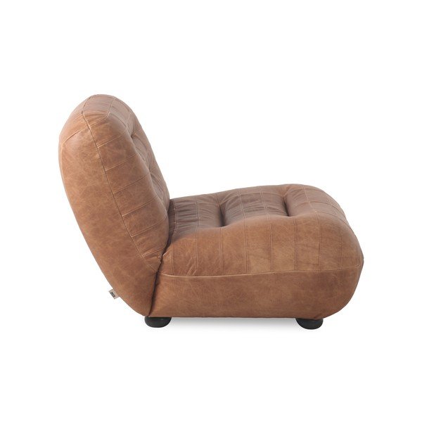 Fotoliu maro coniac cu tapițerie din piele Wyatt – Dutchbone-image-3