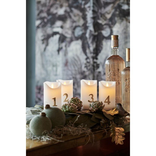 Set 4 decorațiuni cu lumini LED Sirius Sara Gold, înălțime 13 cm-image-1