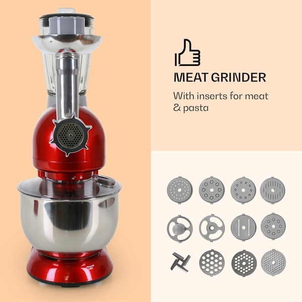 Robot de bucătărie multifuncțional Klarstein Lucia Rossa, roșu-image-3