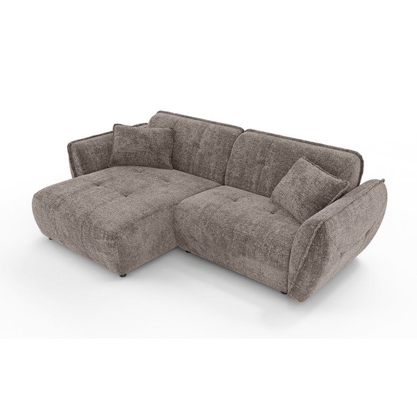 Colțar taupe cu tapițerie din chenille (cu colț pe partea stângă/cu șezlong) Nelia – Ropez-image-2