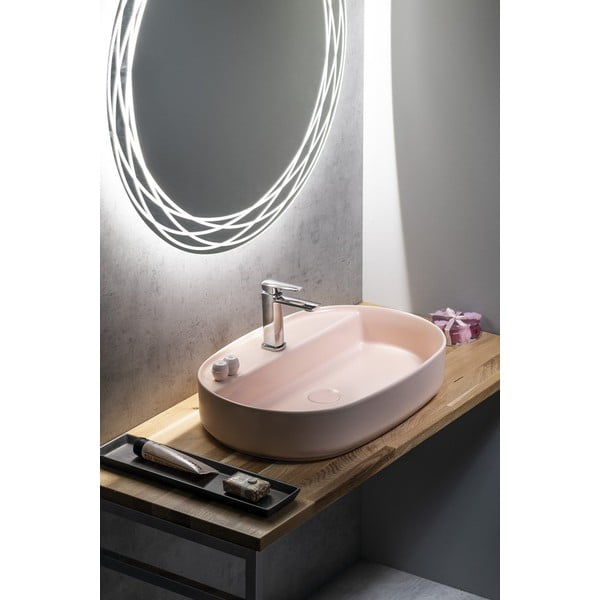 Chiuvetă roz din ceramică 60x40 cm Infinity Oval – Sapho-image-1
