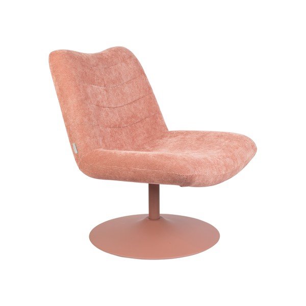 Fotoliu roz cu tapițerie din catifea Bubba – Zuiver