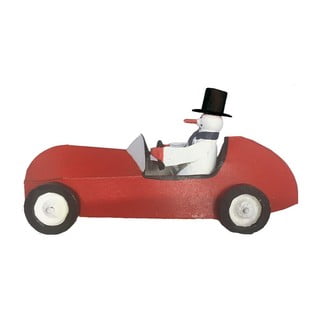 Figurină de Crăciun Snowman in Sportscar - G-Bork