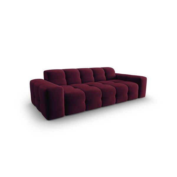 Canapea burgundy cu tapițerie din catifea 222 cm Kendal – Micadoni Home-image-3