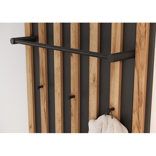 Panou de agățat diverse gri antracit/în culoare naturală cu aspect de lemn de stejar 64x148x14 cm Renell – Germania-image-3