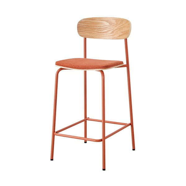 Scaune de bar roșii/în culoare naturală 2 buc. (înălțime șezut 66 cm) Adriana – Marckeric-image-2