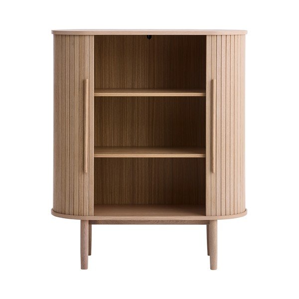 Dulap în culoare naturală deschisă cu aspect de lemn de stejar cu ușă glisantă 100x118x40 cm Meta – Unique Furniture-image-3