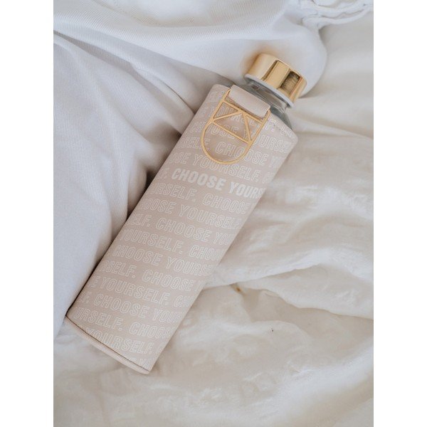 Sticlă din sticlă borosilicată cu husă din piele artificială Equa Mismatch Choose, 750 ml, bej-image-1