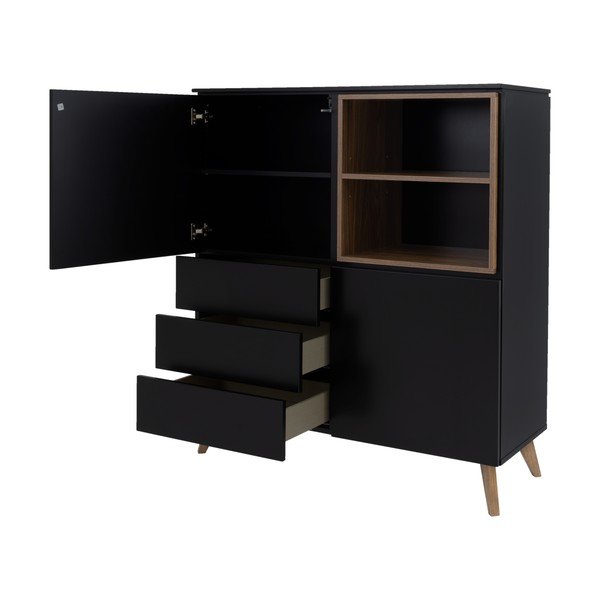 Comodă înaltă negru-natural  120x133 cm Plain – Tenzo-image-4