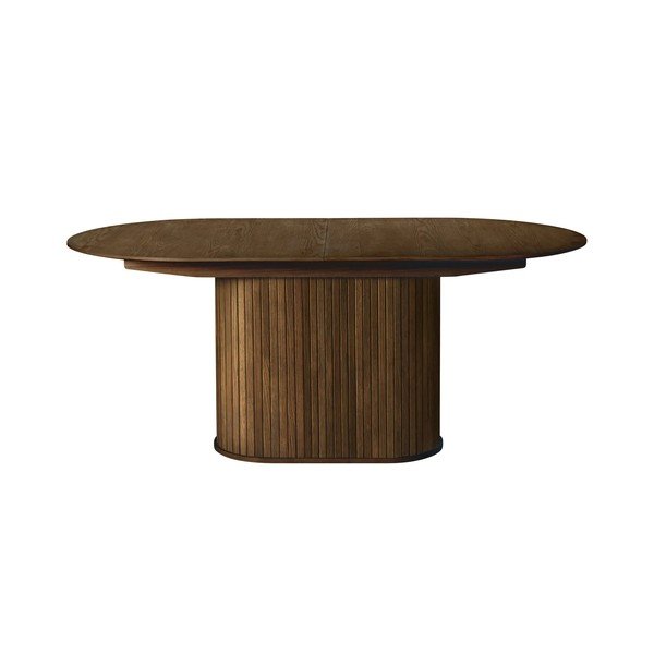 Masă de dining extensibilă cu aspect de lemn de stejar cu blat suplimentar 95x180 cm Nola – Unique Furniture-image-1