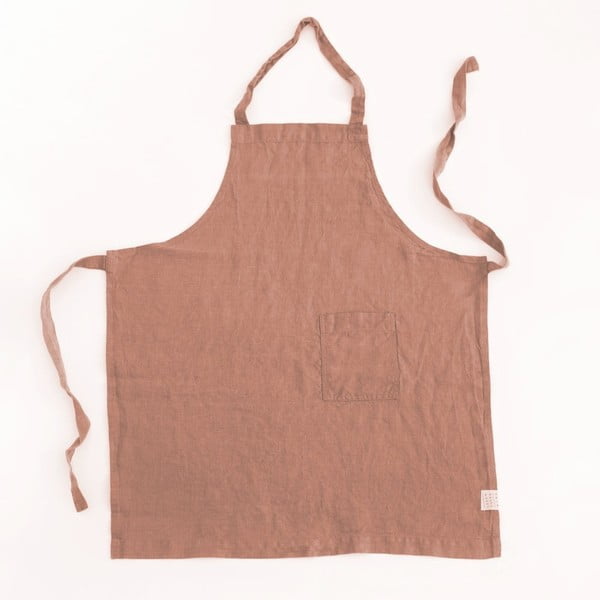 Șorț din in pentru copii Linen Tales Regular, 57 x 47 cm, portocaliu