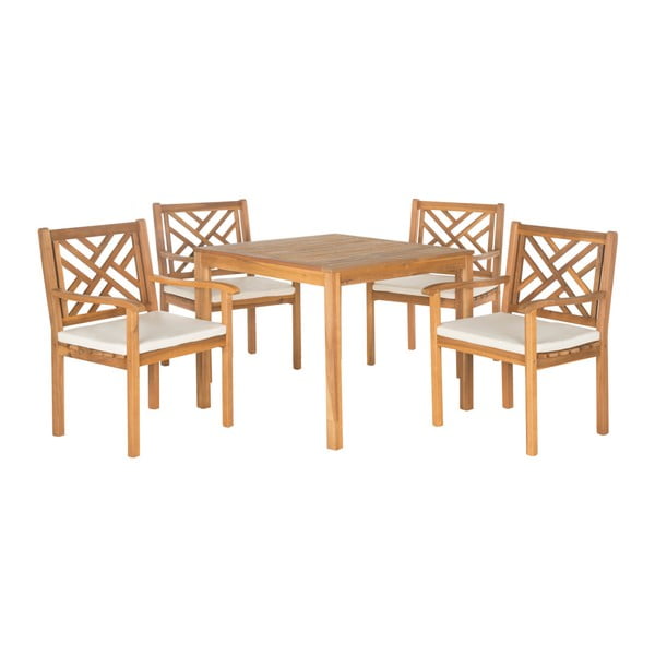 Set masă pentru grădină și scaune din lemn de acacia Safavieh Mendoza