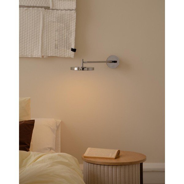 Aplică de perete argintiu-lucios LED cu structură flexibilă/cu intensitate reglabilă cu alimentare la priză ø 15 cm Asteria Wall Long – UMAGE-image-3