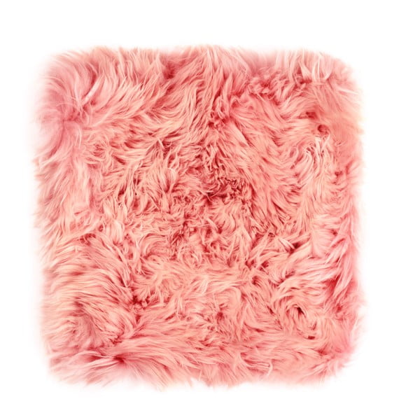Pernă scaun din blană de oaie Royal Dream, 40 x 40 cm, roz