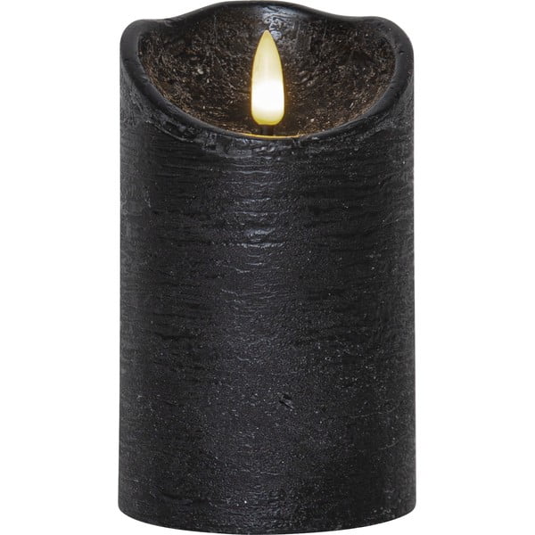 Lumânare cu LED din ceară neagră Star Trading Flamme Rustic, înălțime 12,5 cm