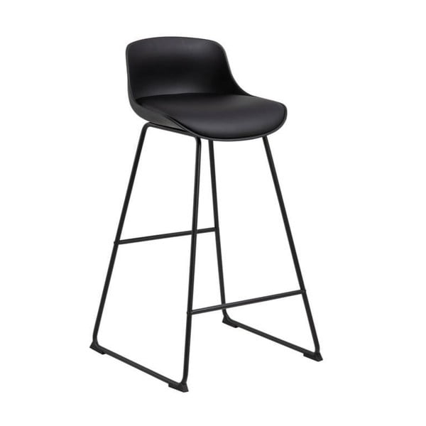 Scaun de bar negru (înălțime șezut 76 cm) Tina – Actona