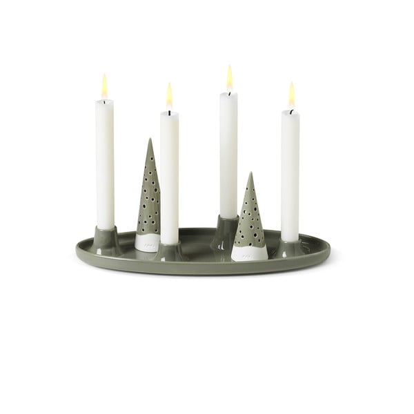 Sfeșnic din porțelan  cu model de Crăciun Nobili – Kähler Design-image-2