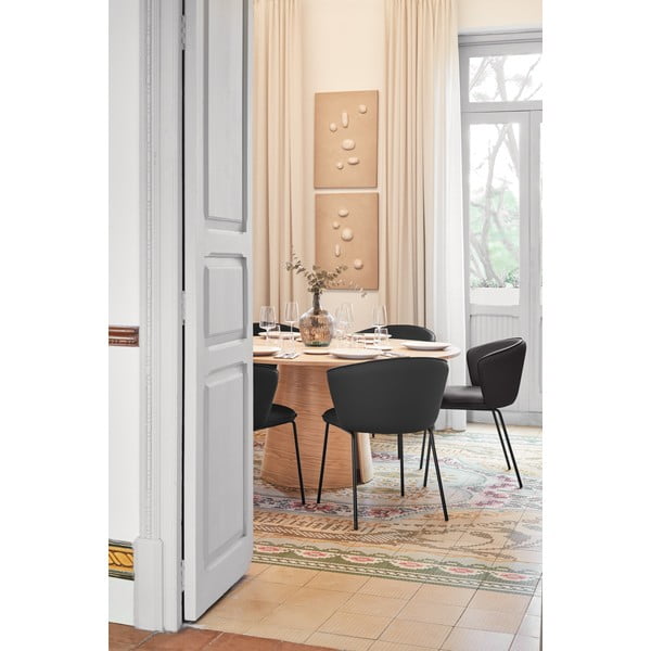 Set de scaune de sufragerie negru 2 buc. tapițat Add – Teulat-image-2