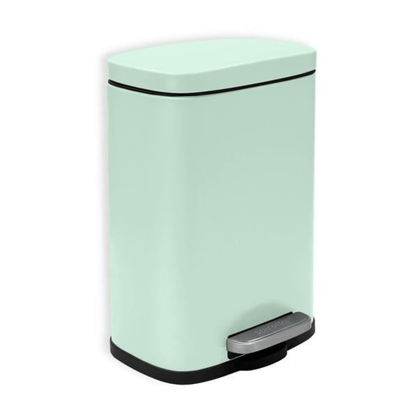 Coș de gunoi verde mentă cu pedală din oțel 5 l   Akira – Spirella