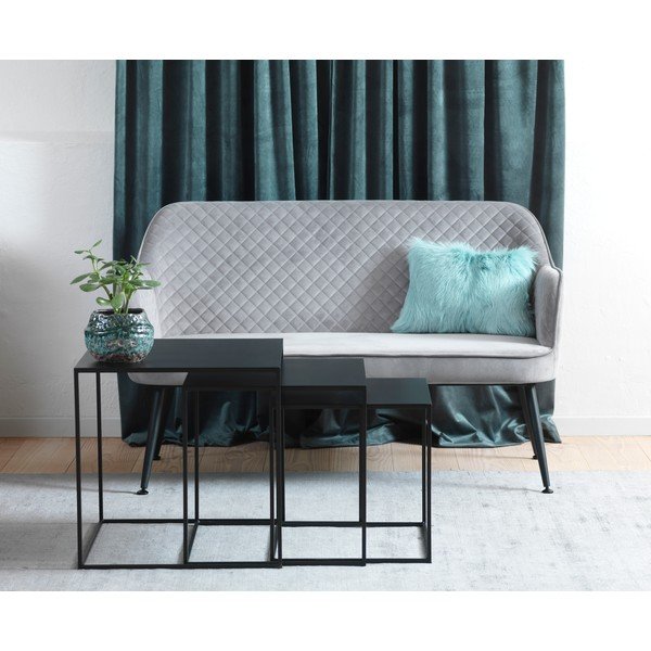 Măsuțe de cafea negre 3 buc. din metal 50x50 cm Pebble – Unique Furniture-image-1