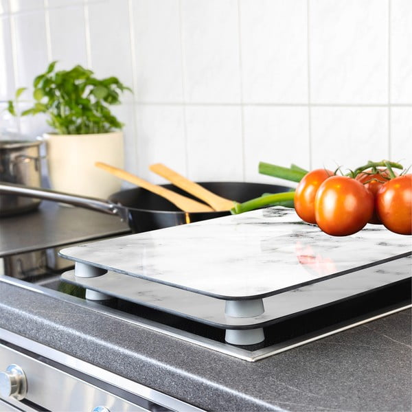 Set 2 protecții din sticlă pentru aragaz Wenko Marble, 52 x 30 cm-image-1