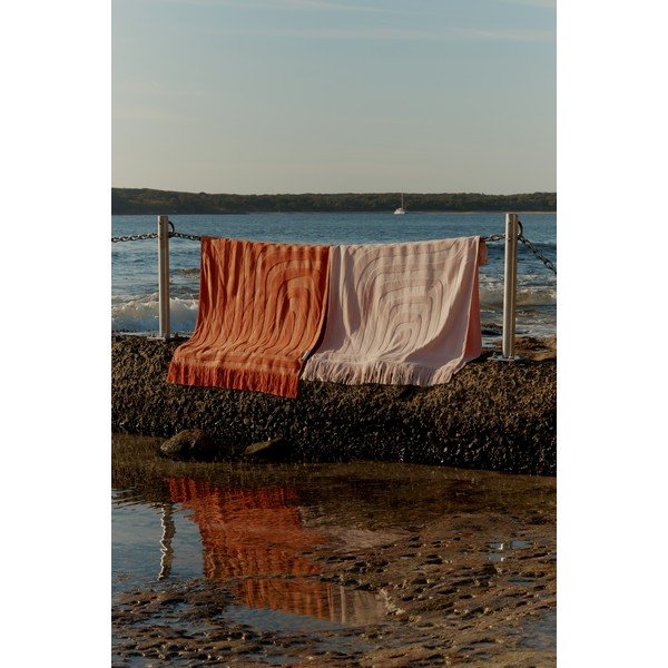 Prosop de plajă din bumbac Sunnylife Luxe, 160 x 90 cm, portocaliu-image-1