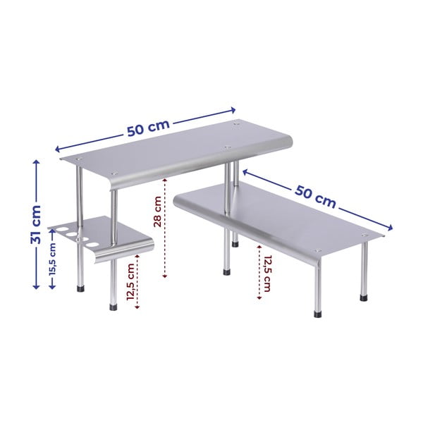 Raft suplimentar din oțel inoxidabil Massivo - Maximex-image-3