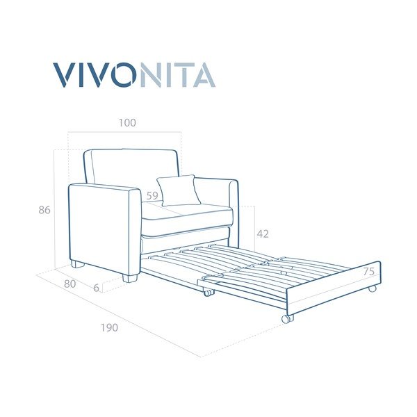 Fotoliu extensibil Vivonita Brent, verde mentă-image-1