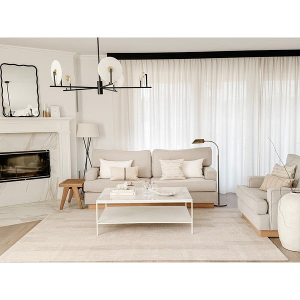 Covor bej din lână 160x240 cm Agnus Brush Lines – Agnella-image-2