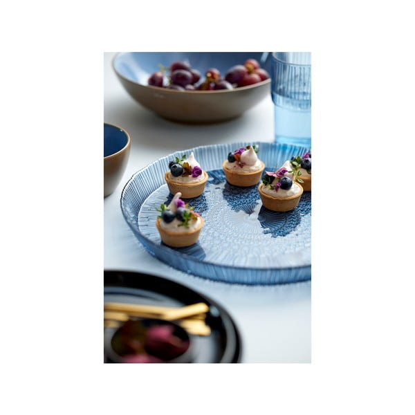 Platou  albastru din sticlă ø 30 cm Kusintha – Bitz-image-2