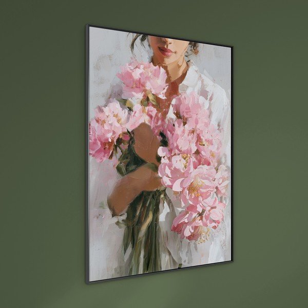 Tablou cu ramă/pe pânză imprimat 70x100 cm Floral Embrace – Styler-image-1