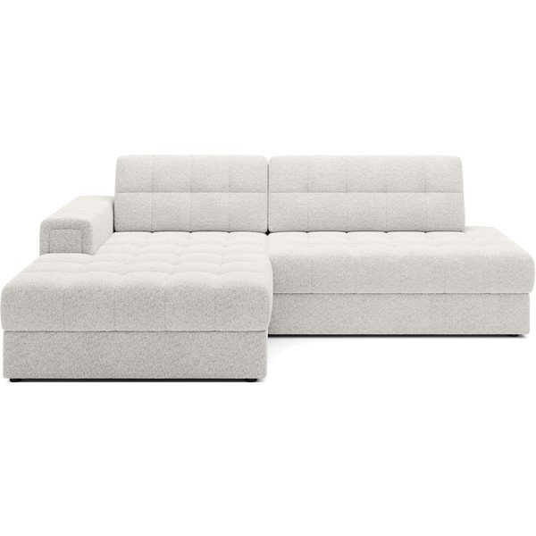 Colțar crem extensibil cu tapițerie din țesătură bouclé (cu colț pe partea stângă/cu șezlong) Blezalt – ELTAP