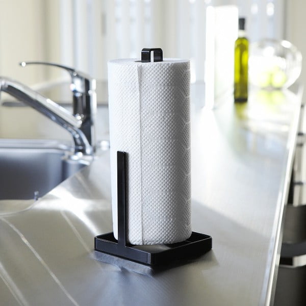 Suport pentru prosoape din hârtie YAMAZAKI Tower, negru-image-1