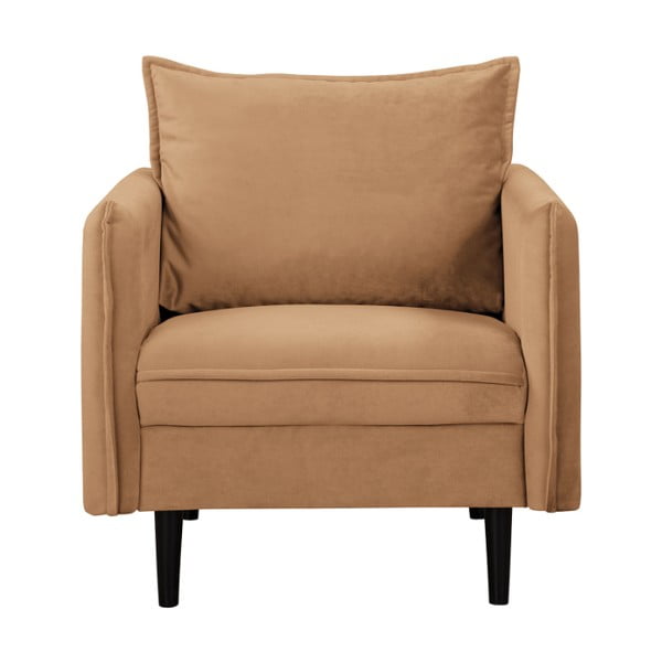 Fotoliu maro cu tapițerie din catifea Juli – Ropez-image-1