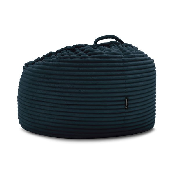 Fotoliu bean bag albastru închis cu tapițerie din catifea reiată Socrate – Bobochic Paris-image-4