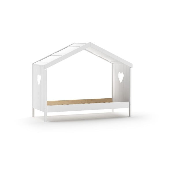 Pat pentru copii tip casuță alb  90x200 cm Amori - Vipack-image-2