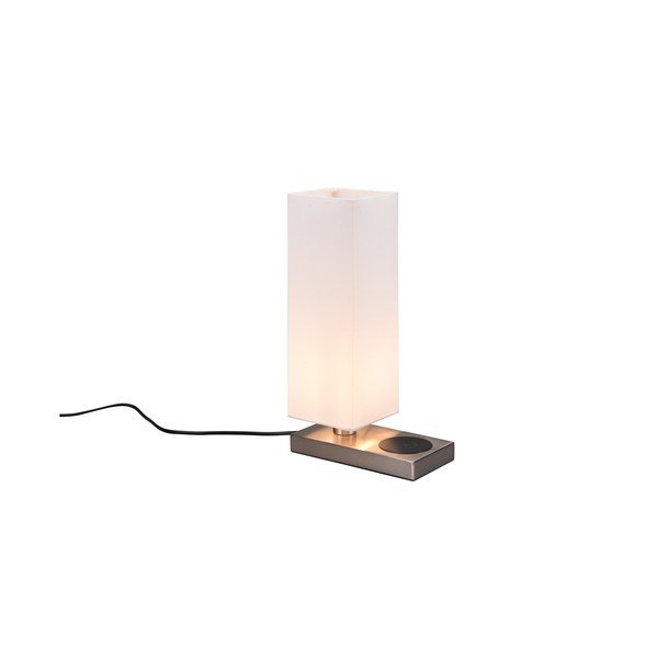 Veioză argintie cu încărcător wireless (înălțime 35 cm) Haley – Reality-image-2