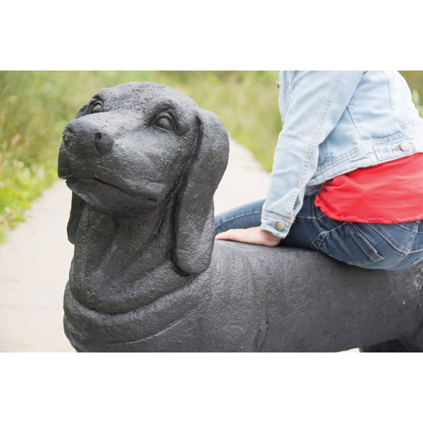 Bancă de grădină neagră Dachshund – Esschert Design-image-4