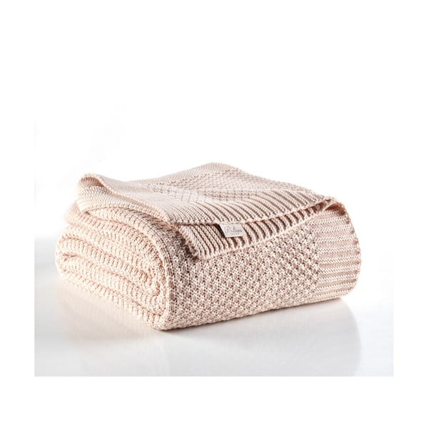 Cuvertură din amestec de bumbac Homemania Decor Silvi, 220 x 240 cm, roz deschis-image-1