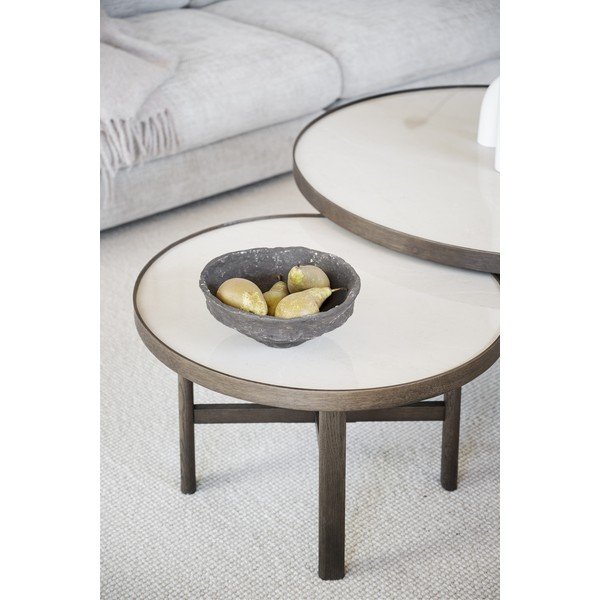 Măsuță de cafea maro închis rotundă cu blat ceramic 60x60 cm Marsden – Rowico-image-3