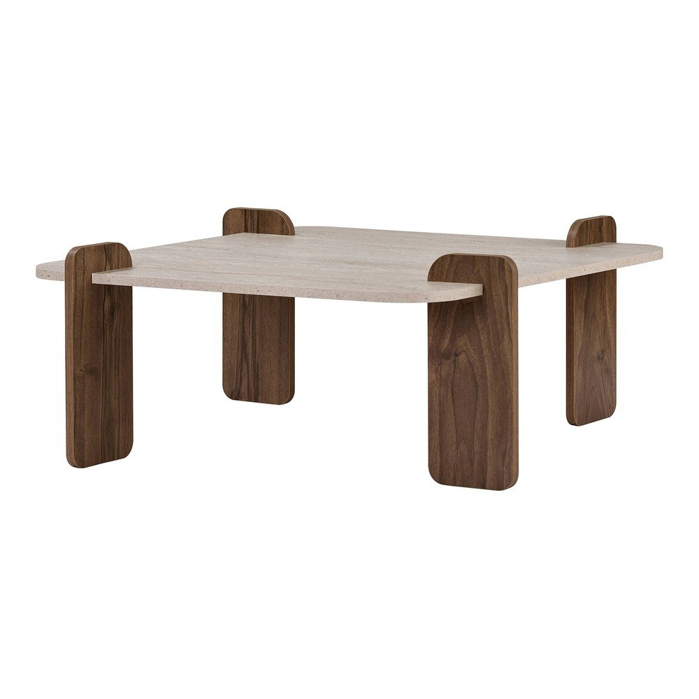 Măsuță de cafea bej 90x90 cm Marais – Nordure