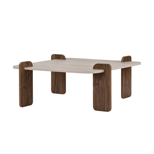 Măsuță de cafea bej 90x90 cm Marais – Nordure