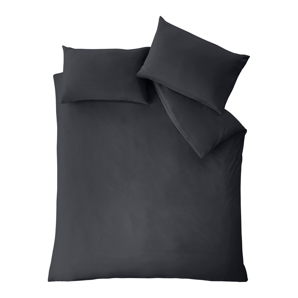 Lenjerie de pat neagra pentru pat dublu 200x200 cm So Soft Non Iron – Catherine Lansfield