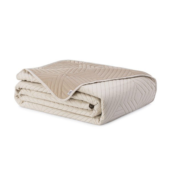 Cuvertură bej matlasată din microfibră 220x240 cm Softa – Restilo