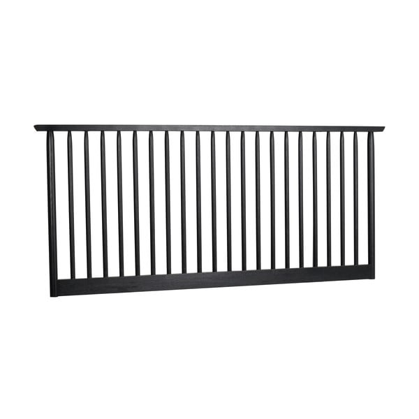 Tăblie de pat neagră din lemn masiv de stejar 194x84 cm Riggins - Rowico-image-2