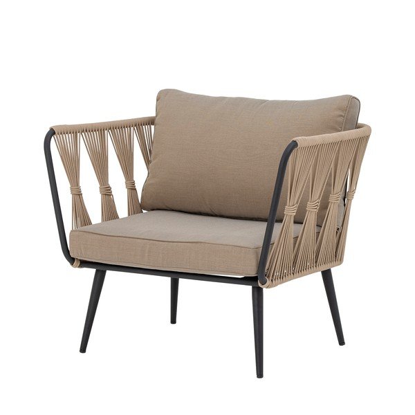 Fotoliu de grădină bej capitonat Pavone – Bloomingville-image-4