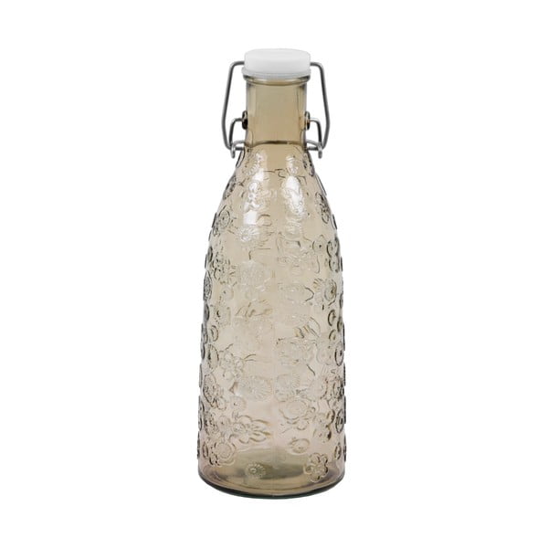 Vază din sticlă reciclată Ego Dekor Flora, 950 ml, maro