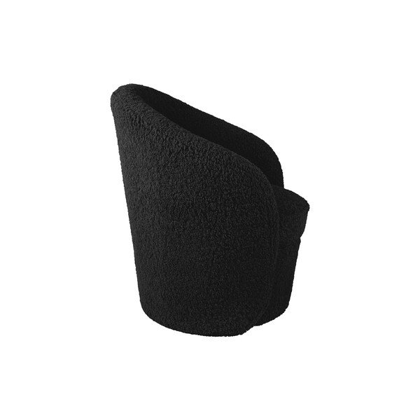 Fotoliu negru cu tapițerie din stofă bouclé Cuddly  – Leitmotiv-image-4