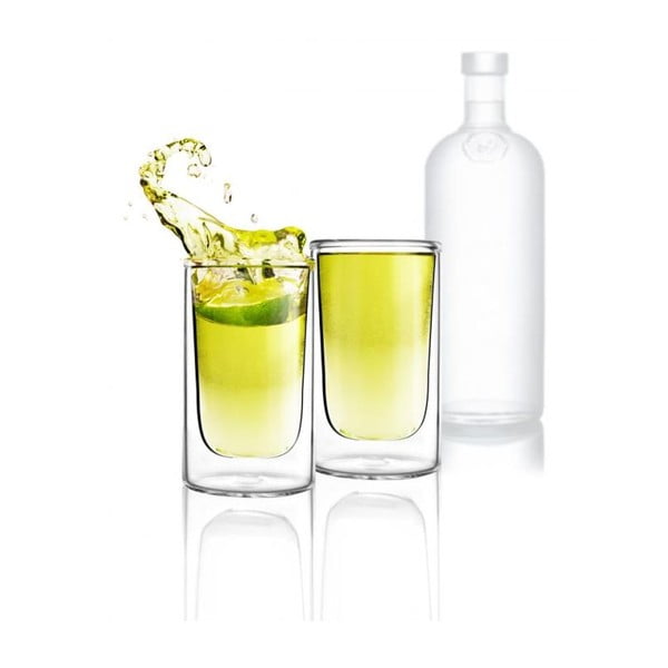 Set 2 pahare cu pereți dubli Vialli Design Amo Shot, 50 ml-image-1